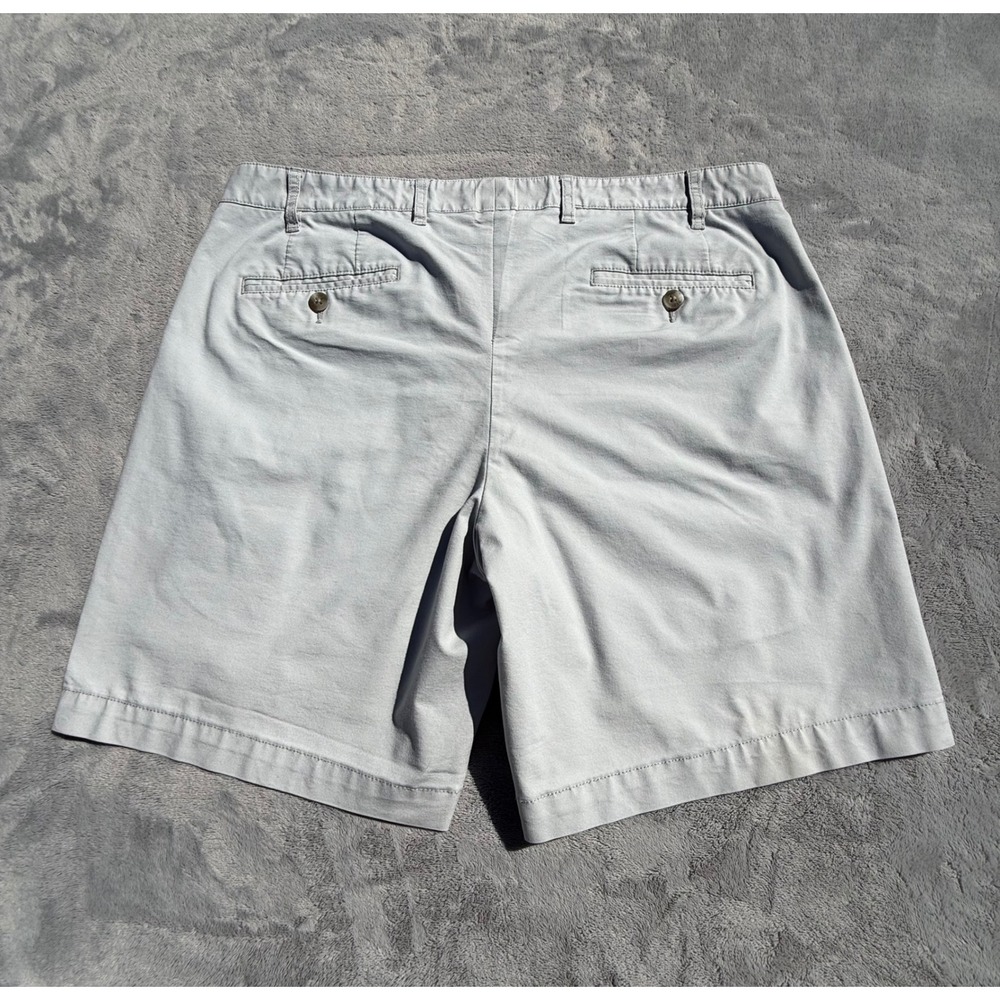Peter Millar Mens 37 Gray Flat Front Cotton Blend Stretch Chino Shorts 8 Inseam - Picture 7 of 14